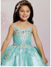 Beaded Organza Embroidery Lace Flower Girl Dress With Cape